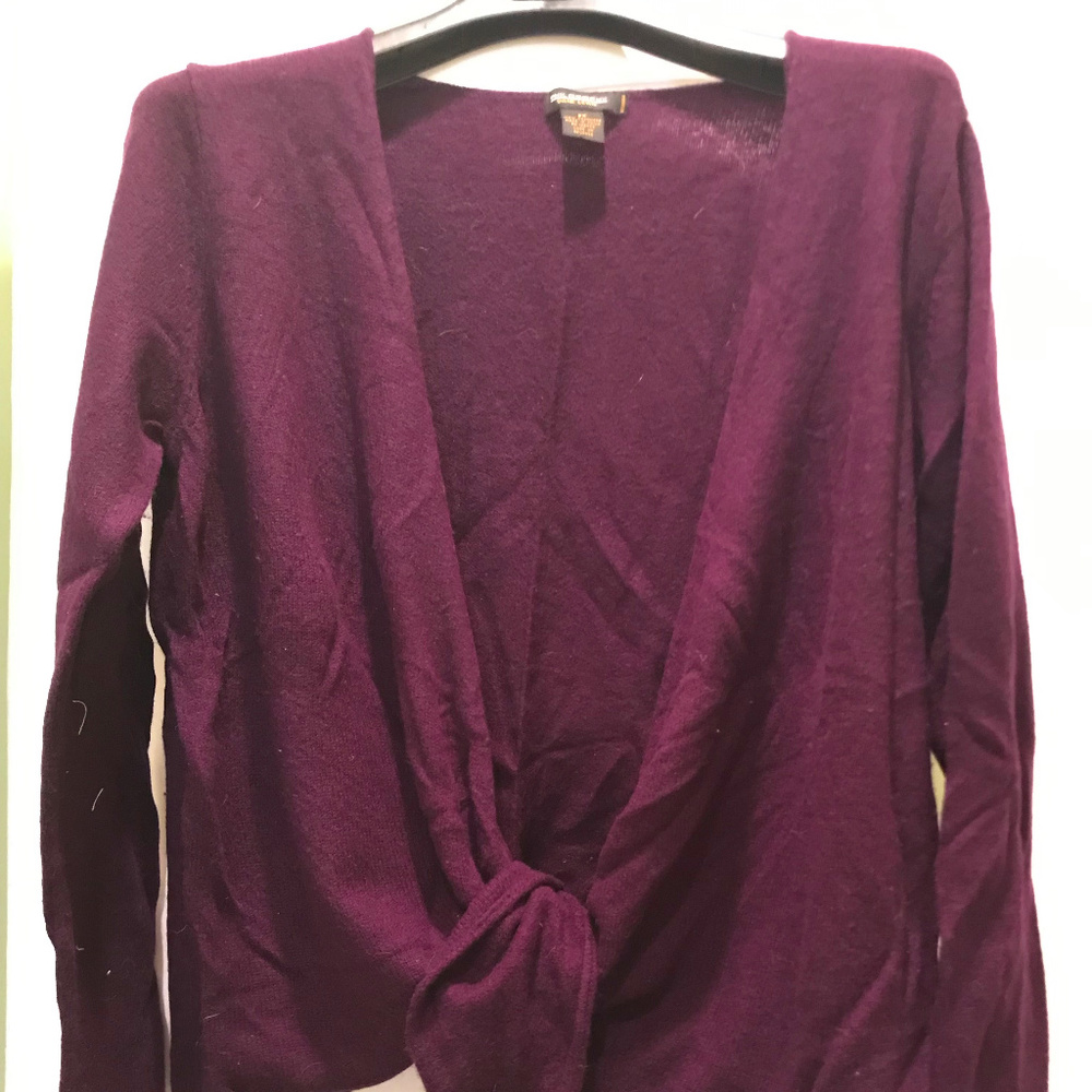 Cashmere Sweater - Maroon, tie front
